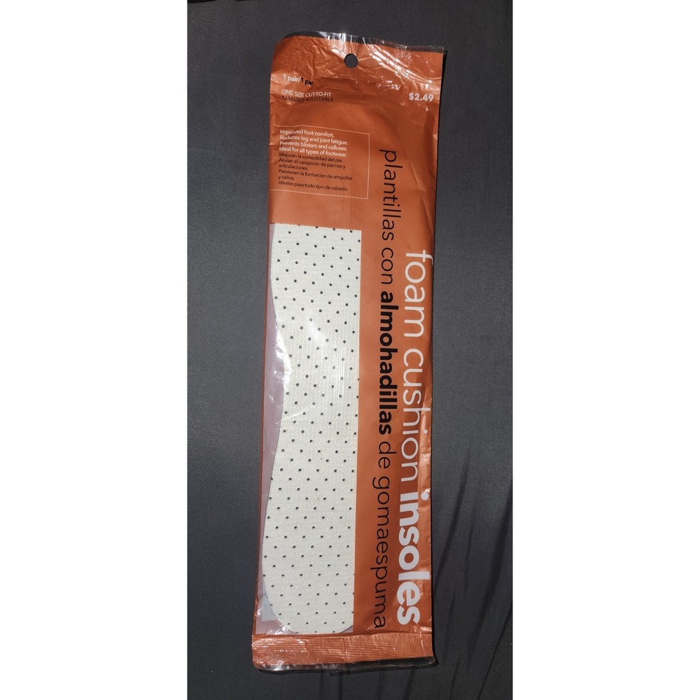 Payless 1 Pair White Foam Cushion Insoles‎ - Fits Sizes 5-13~NEW IN PACKAGE~